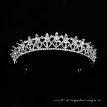 Neues Design Hochzeit Kristall Krone Silber Braut Tiara Luxus Kopfbedeckung